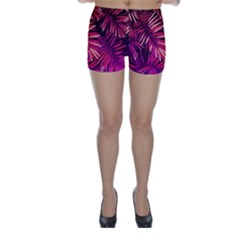 Pink leaves Skinny Shorts