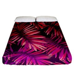 Pink leaves Fitted Sheet (California King Size)