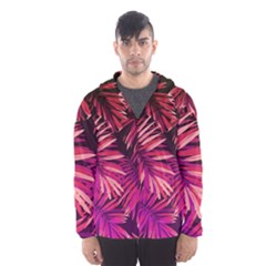 Pink leaves Men s Hooded Windbreaker