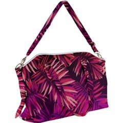 Pink leaves Canvas Crossbody Bag