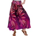 Pink leaves Satin Palazzo Pants View1