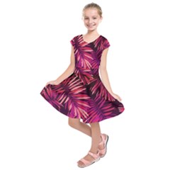 Pink Leaves Kids  Short Sleeve Dress by goljakoff