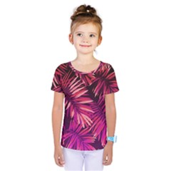 Pink Leaves Kids  One Piece Tee