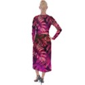 Pink leaves Velvet Maxi Wrap Dress View2