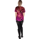 Pink leaves Women s V-Neck Scrub Top View4