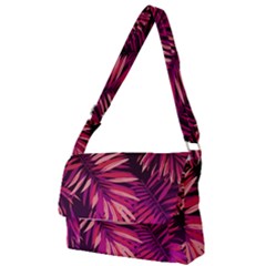 Pink Leaves Full Print Messenger Bag (s) by goljakoff