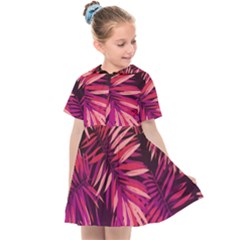 Pink leaves Kids  Sailor Dress