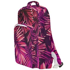 Pink Leaves Double Compartment Backpack by goljakoff