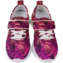 Pink leaves Kids  Velcro Strap Shoes