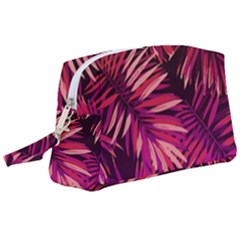 Pink Leaves Wristlet Pouch Bag (large) by goljakoff