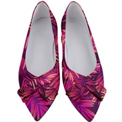 Pink Leaves Women s Bow Heels by goljakoff