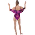 Pink leaves Drape Piece Swimsuit View2