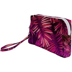 Pink Leaves Wristlet Pouch Bag (small) by goljakoff