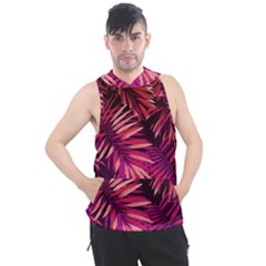 Pink Leaves Men s Sleeveless Hoodie by goljakoff