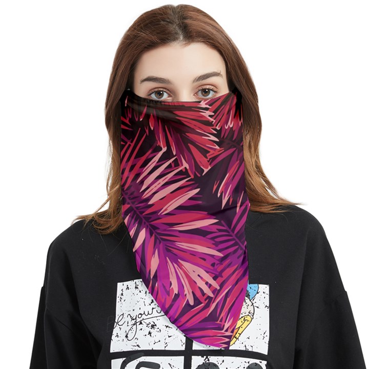 Pink leaves Face Covering Bandana (Triangle)