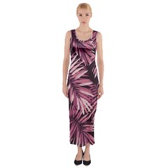 Rose Leaves Fitted Maxi Dress by goljakoff