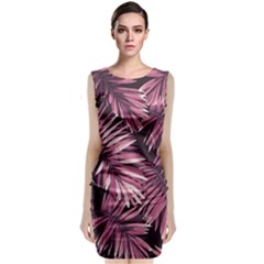 Rose Leaves Sleeveless Velvet Midi Dress by goljakoff