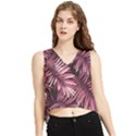 Rose leaves V-Neck Cropped Tank Top View1