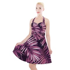 Rose Leaves Halter Party Swing Dress  by goljakoff