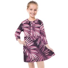 Rose Leaves Kids  Quarter Sleeve Shirt Dress by goljakoff