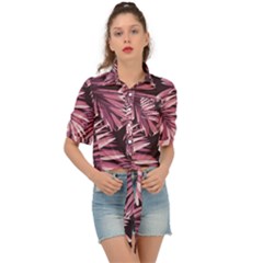 Rose Leaves Tie Front Shirt  by goljakoff