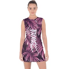 Rose Leaves Lace Up Front Bodycon Dress by goljakoff