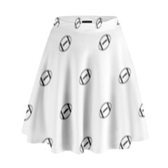 American Football Ball Motif Print Pattern High Waist Skirt by dflcprintsclothing