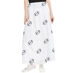 American Football Ball Motif Print Pattern Maxi Chiffon Skirt