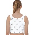 American Football Ball Motif Print Pattern Velvet Racer Back Crop Top View2