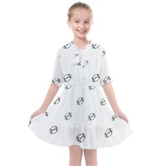 American Football Ball Motif Print Pattern Kids  All Frills Chiffon Dress by dflcprintsclothing