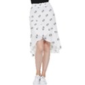 American Football Ball Motif Print Pattern Frill Hi Low Chiffon Skirt View1