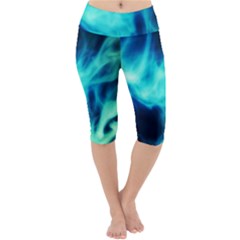 Glow Bomb  Lightweight Velour Cropped Yoga Leggings by MRNStudios