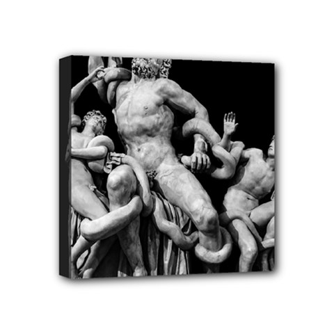 Laocoon Sculpture Over Black Mini Canvas 4  x 4  (Stretched)