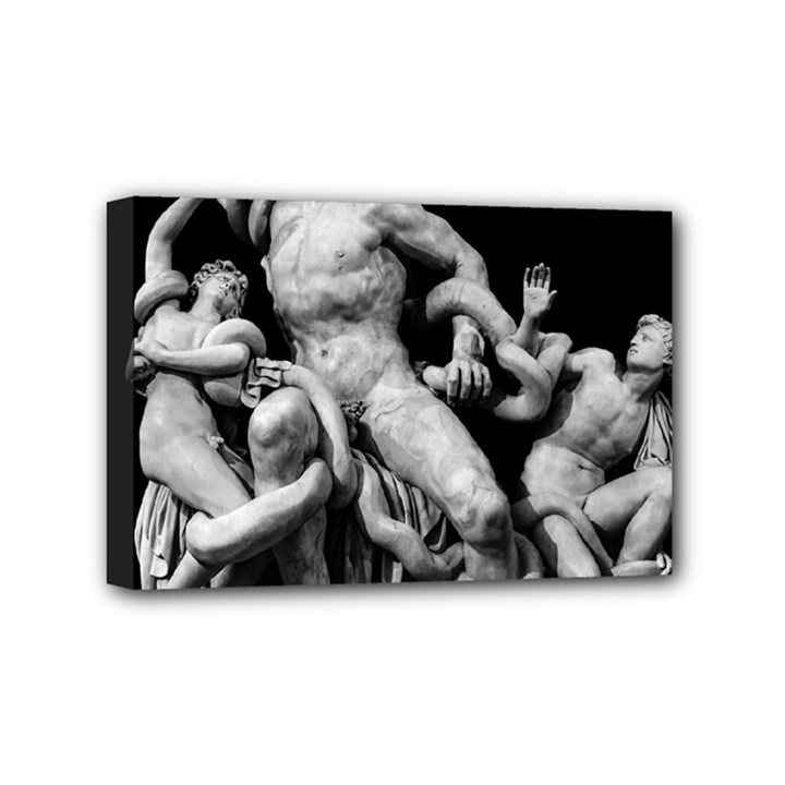 Laocoon Sculpture Over Black Mini Canvas 6  x 4  (Stretched)