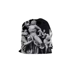 Laocoon Sculpture Over Black Drawstring Pouch (Small)