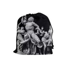 Laocoon Sculpture Over Black Drawstring Pouch (Large)