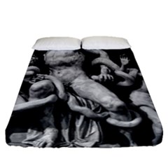 Laocoon Sculpture Over Black Fitted Sheet (Queen Size)