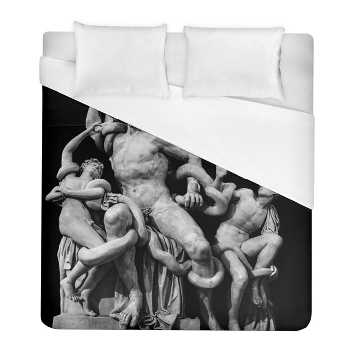 Laocoon Sculpture Over Black Duvet Cover (Full/ Double Size)