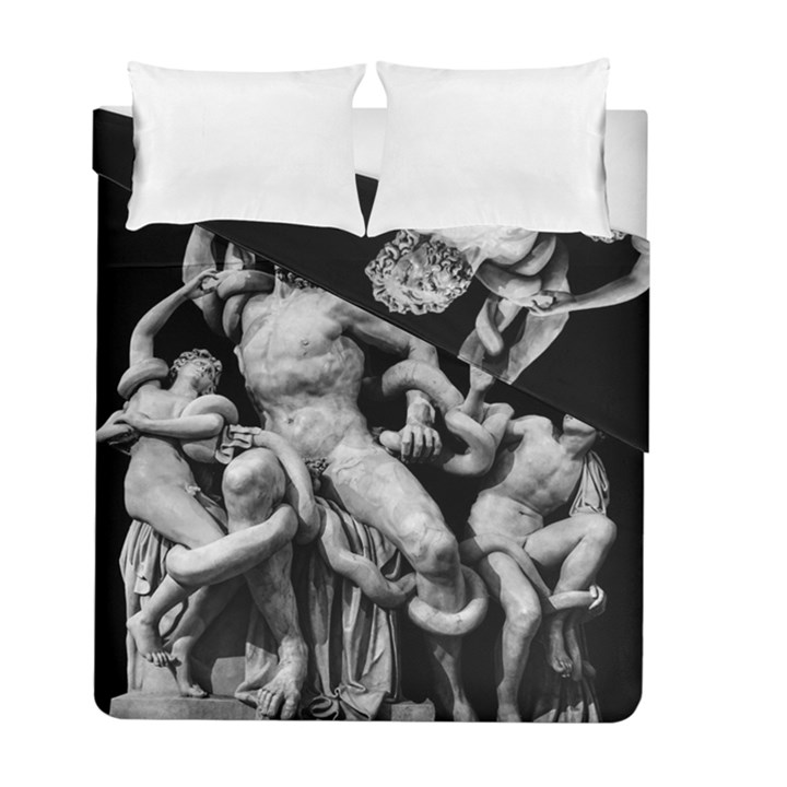 Laocoon Sculpture Over Black Duvet Cover Double Side (Full/ Double Size)