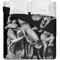 Laocoon Sculpture Over Black Duvet Cover Double Side (king Size) by dflcprintsclothing