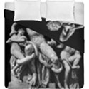 Laocoon Sculpture Over Black Duvet Cover Double Side (King Size) View2