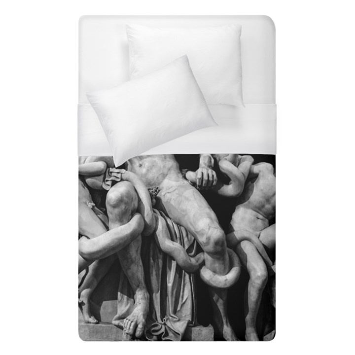 Laocoon Sculpture Over Black Duvet Cover (Single Size)