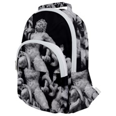 Laocoon Sculpture Over Black Rounded Multi Pocket Backpack