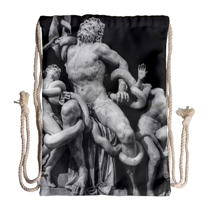 Laocoon Sculpture Over Black Drawstring Bag (Large)