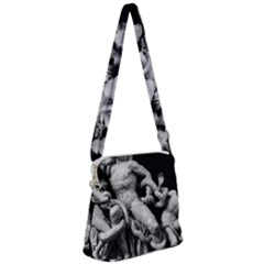 Laocoon Sculpture Over Black Zipper Messenger Bag