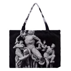 Laocoon Sculpture Over Black Medium Tote Bag