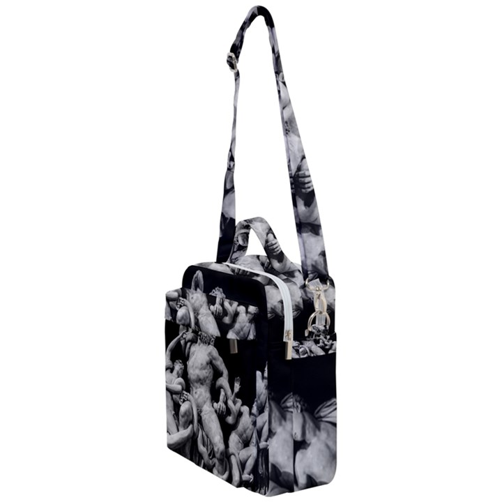 Laocoon Sculpture Over Black Crossbody Day Bag