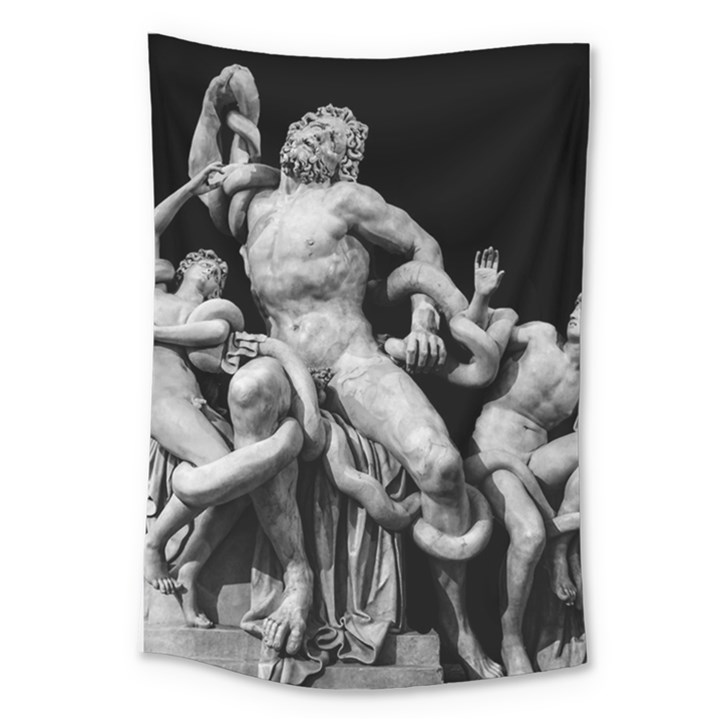 Laocoon Sculpture Over Black Large Tapestry