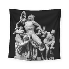 Laocoon Sculpture Over Black Square Tapestry (Small)