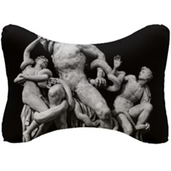 Laocoon Sculpture Over Black Seat Head Rest Cushion